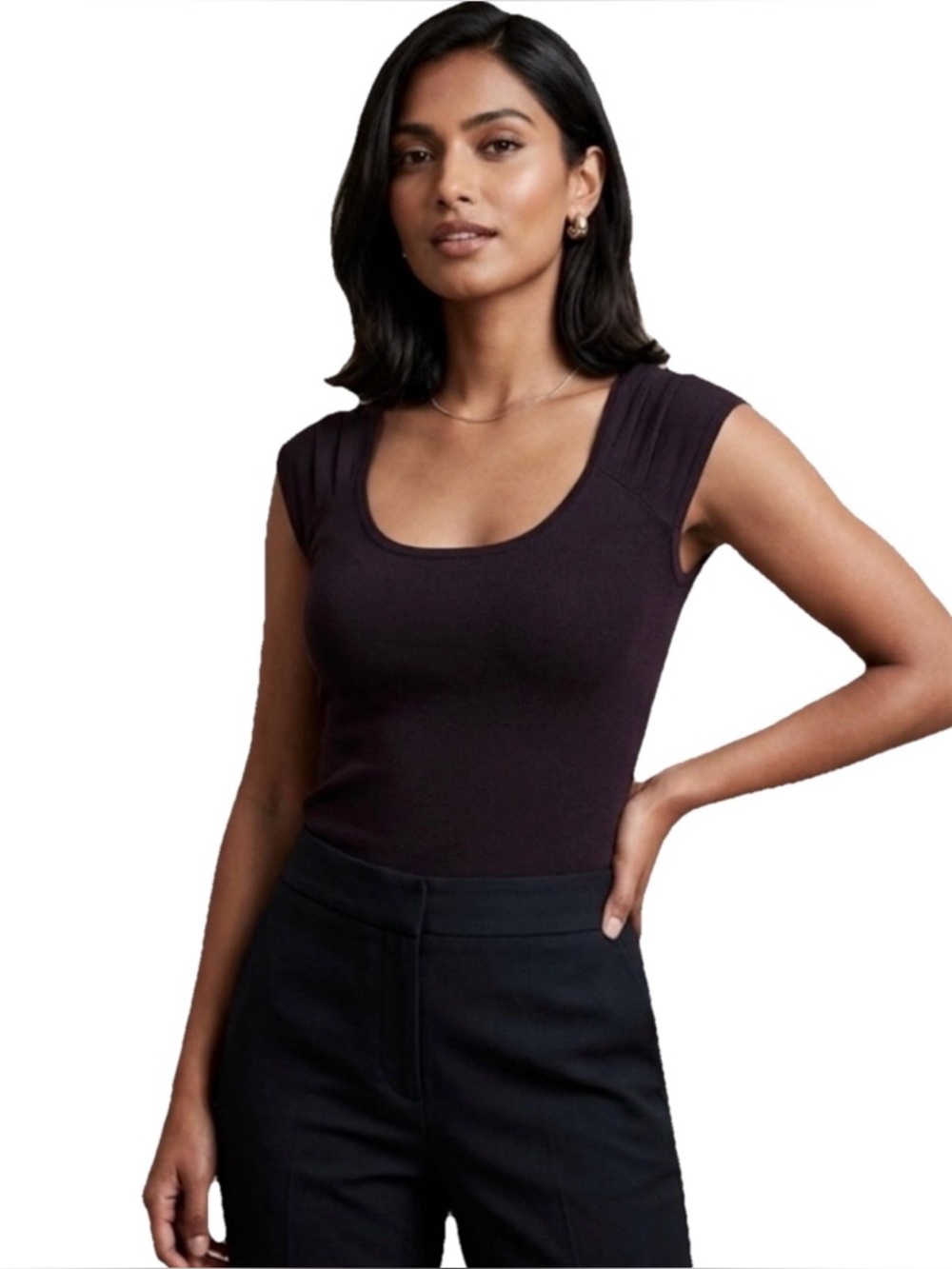 Bailey/44 Lightweight Sleeveless Raw Hem Tank Top Blouse Women’s Black Size